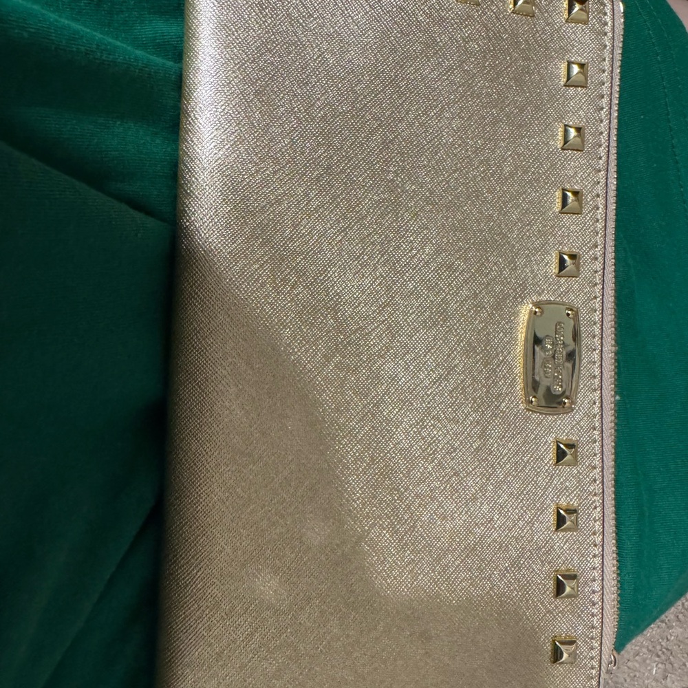 Michael Kors Gold Studded Clutch